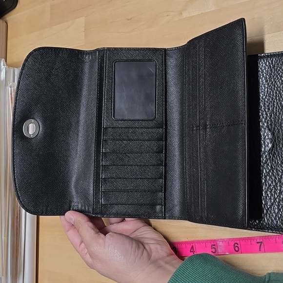 {Coach} Park Leather Turn lock Slim Envelope Wallet & Checkbook Holder - Picture 5 of 13